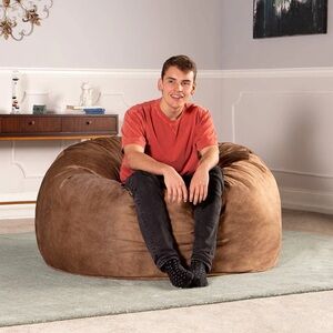 Jaxx 4' Classic Saxx Big Bean Bag Chair Brown Machine Washable COVER ONLY